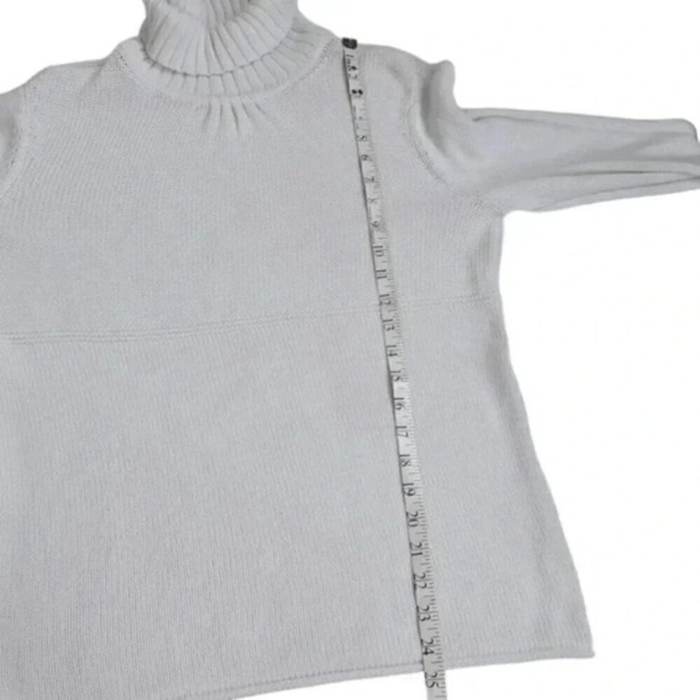 J Jill Turtleneck Knit  Sweater White Long Sleeve Size Medium - Picture 12 of 12